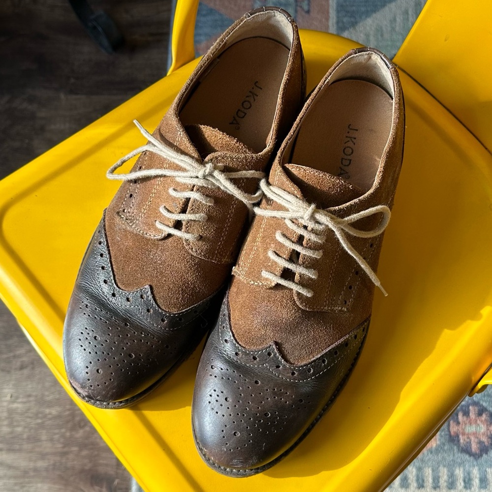 Men's J. Koda Leroy Oxford Lace Up Shoes Brown Size EU 42